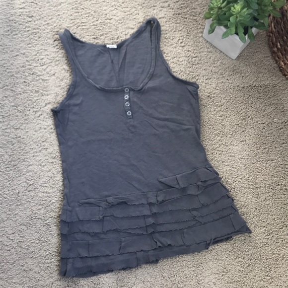 Jcrew Ruffle Henley Tank - Picture 2 of 2